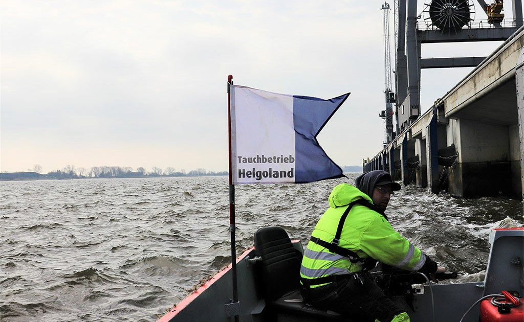 Einsatz Hardschalenboot Tauchbetrieb Helgoland